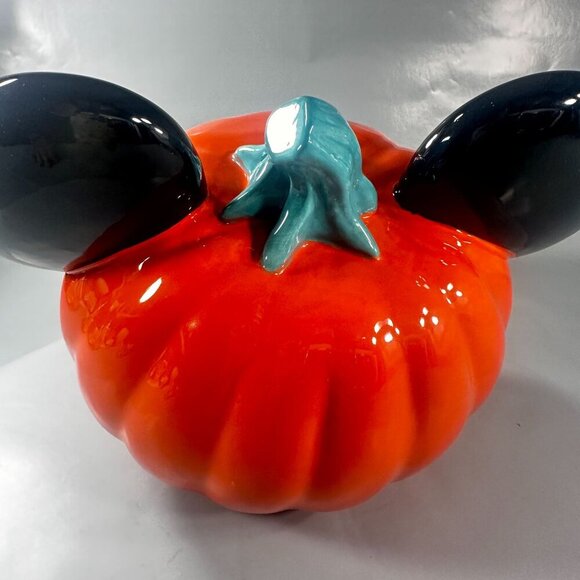 Disney Parks Mickey Mouse Candy Pumpkin Bowl Ceramic Halloween Jack Lantern 2023 - Picture 6 of 16